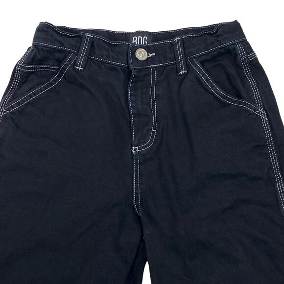 BDG Urban Outfitters Womens Painters Pants Size 24 Black w/White Stitching - Picture 2 of 6